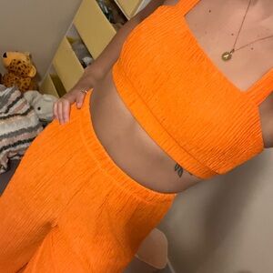 SHEIN Bright Orange Two-Piece Set